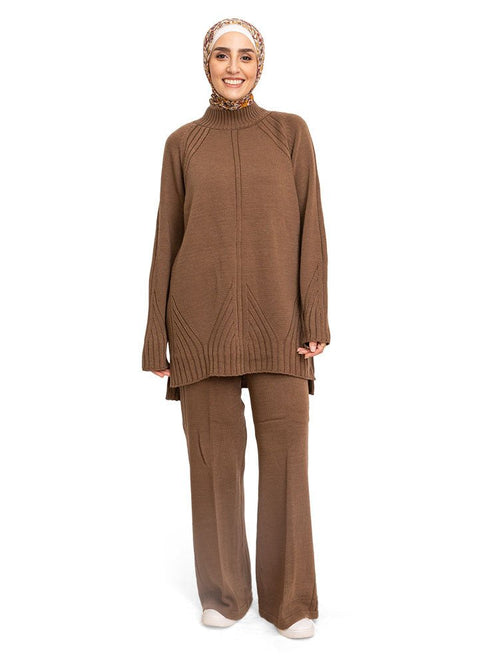 Wood Ribbed Knit Suit - Khotwh